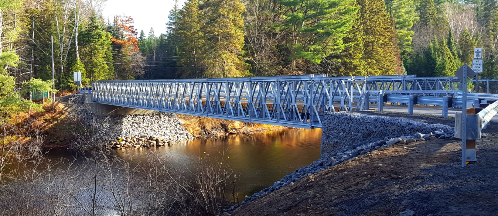 An Acrow 700 bridge (pictured) is a modern version of a Bailey bridge and is wider. Photo: supplied