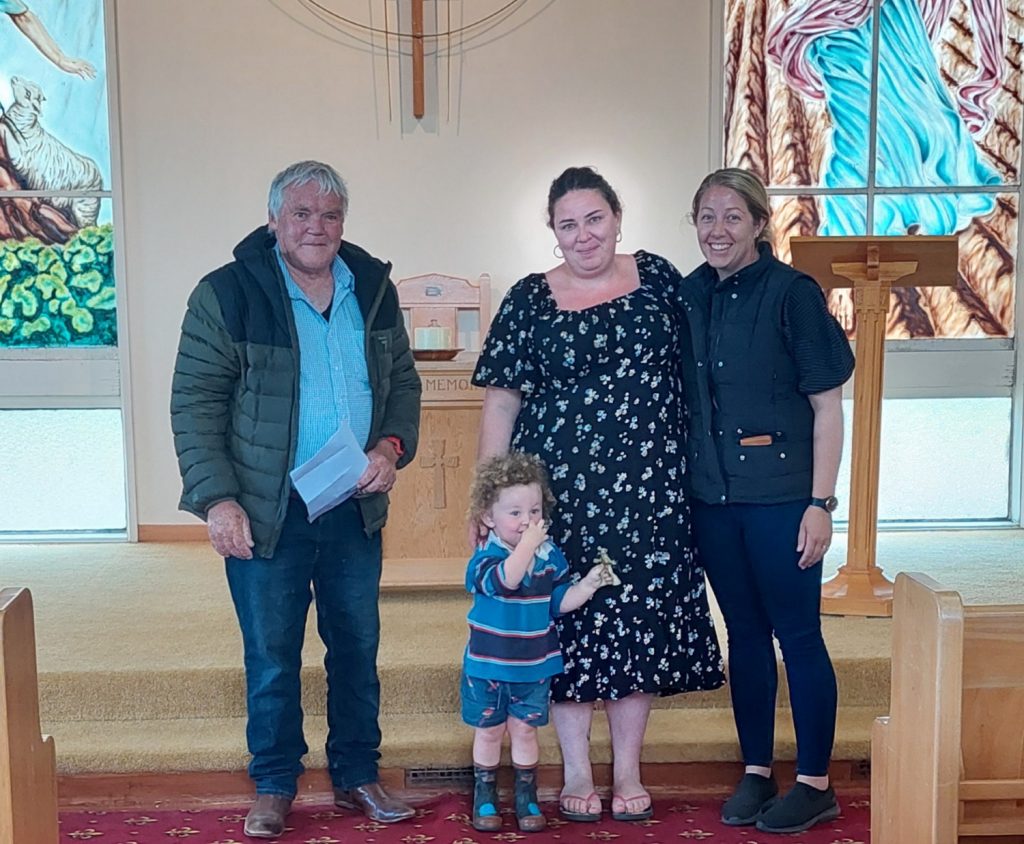 Dan Symons of the Mayfield Religious and Charitable Trust presents funds to Mt Somers Staveley...