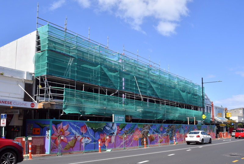 Taking shape ... Construction of the South Dunedin library and community complex continues. PHOTO...