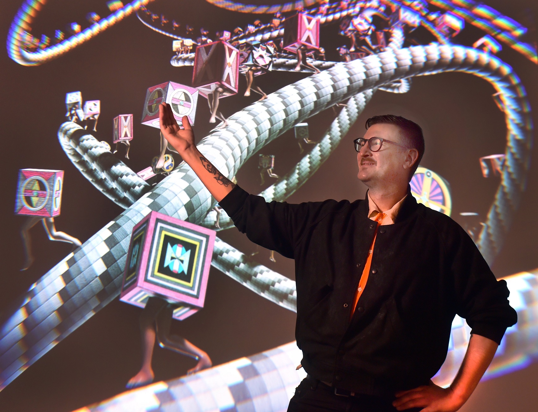 Tūhura Otago Museum creative services exhibitions head Craig Scott shows off the museum’s...