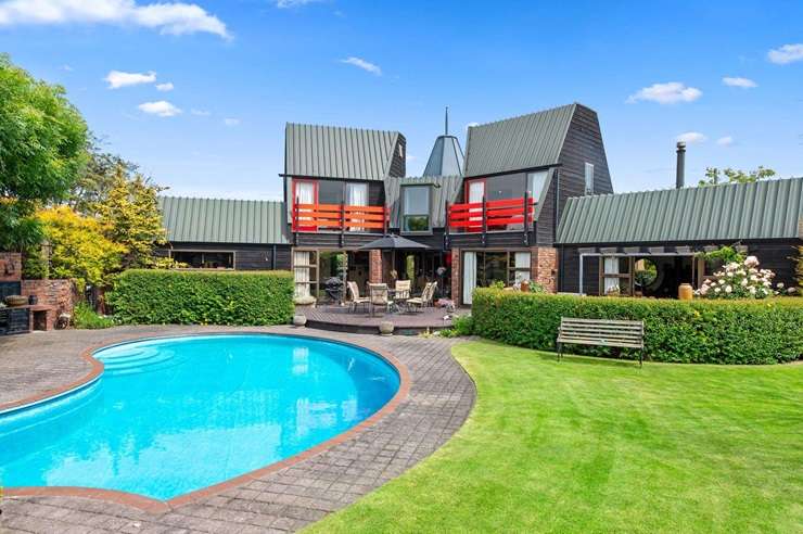 The unusual-looking home was designed by noted Christchurch architect David Allen. Photo: Supplied