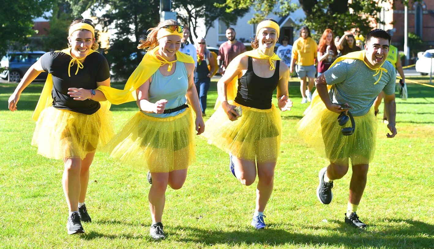On their seventh lap at the Laps for Life event in North Dunedin yesterday were (from left)...
