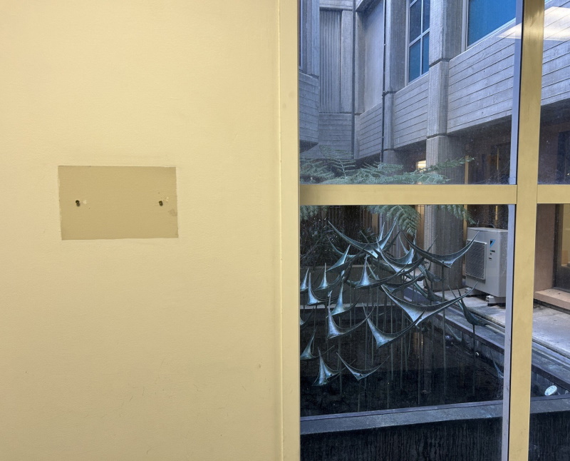 A plaque identifying John Middleditch's 1980 work Water Sculpture has been removed from Dunedin...