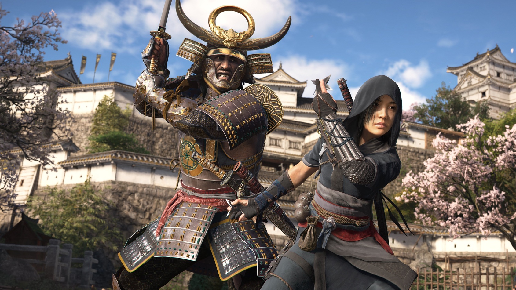 The approaches of "stealth" and "smashing stuff" are personified by Naoe and Yasuke respectively...