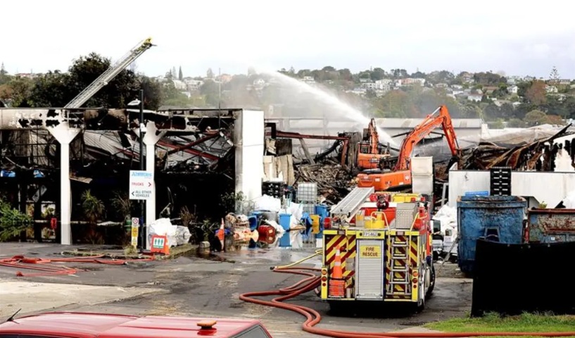 A large fire engulfed the Abilities Group recycling plant in Glenfield, on Auckland's North Shore...