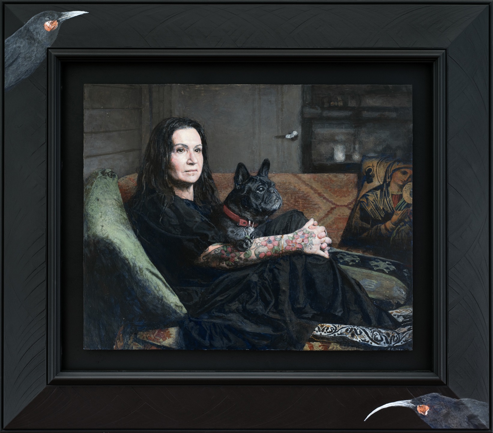 Richardson’s portrait of photographer Fiona Pardington with her dog Minerva. Photo: supplied
