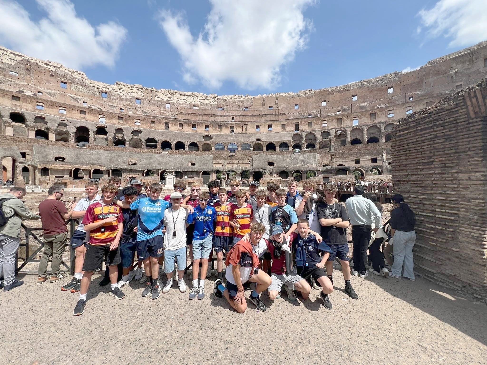 Taieri College rugby team members visit the Colosseum in Rome. PHOTO: SUPPLIED
