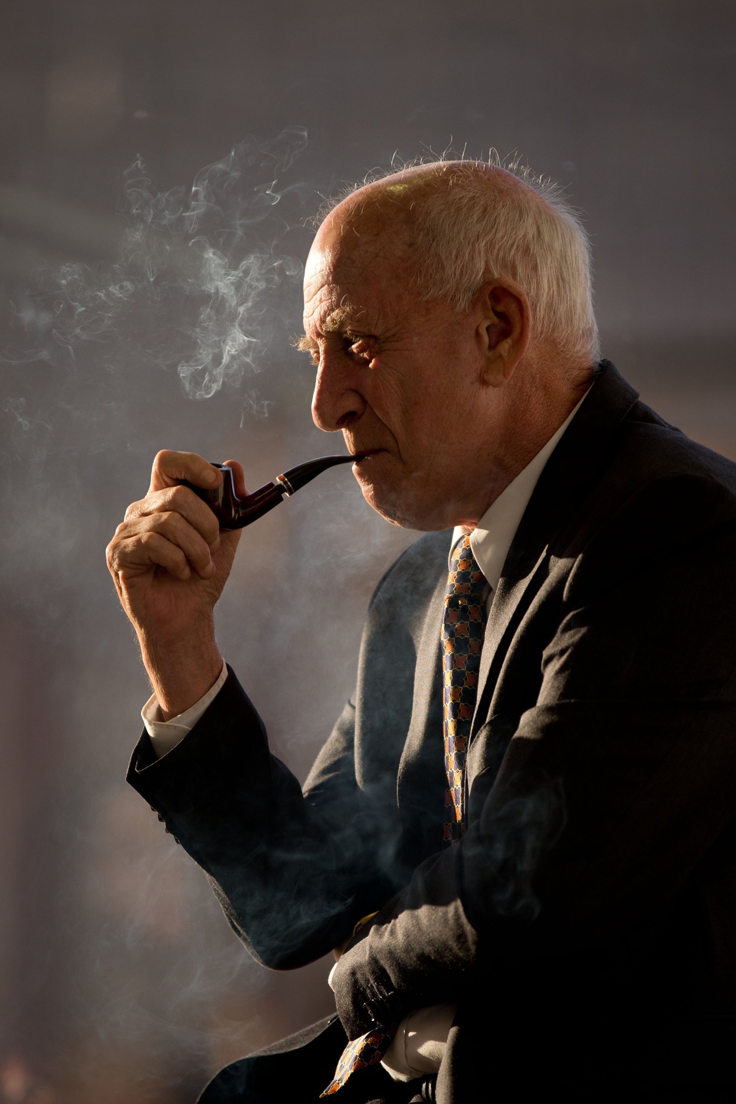 Bob Jones with trademark pipe. Photo: Richard Robinson
