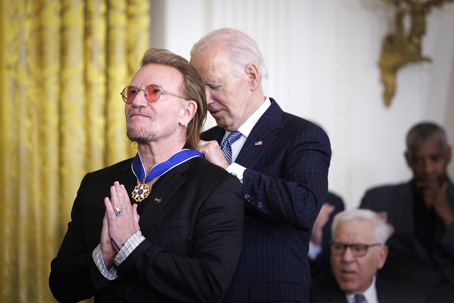 Receiving the medal of freedom from Joe Biden at the White House, January 2025.