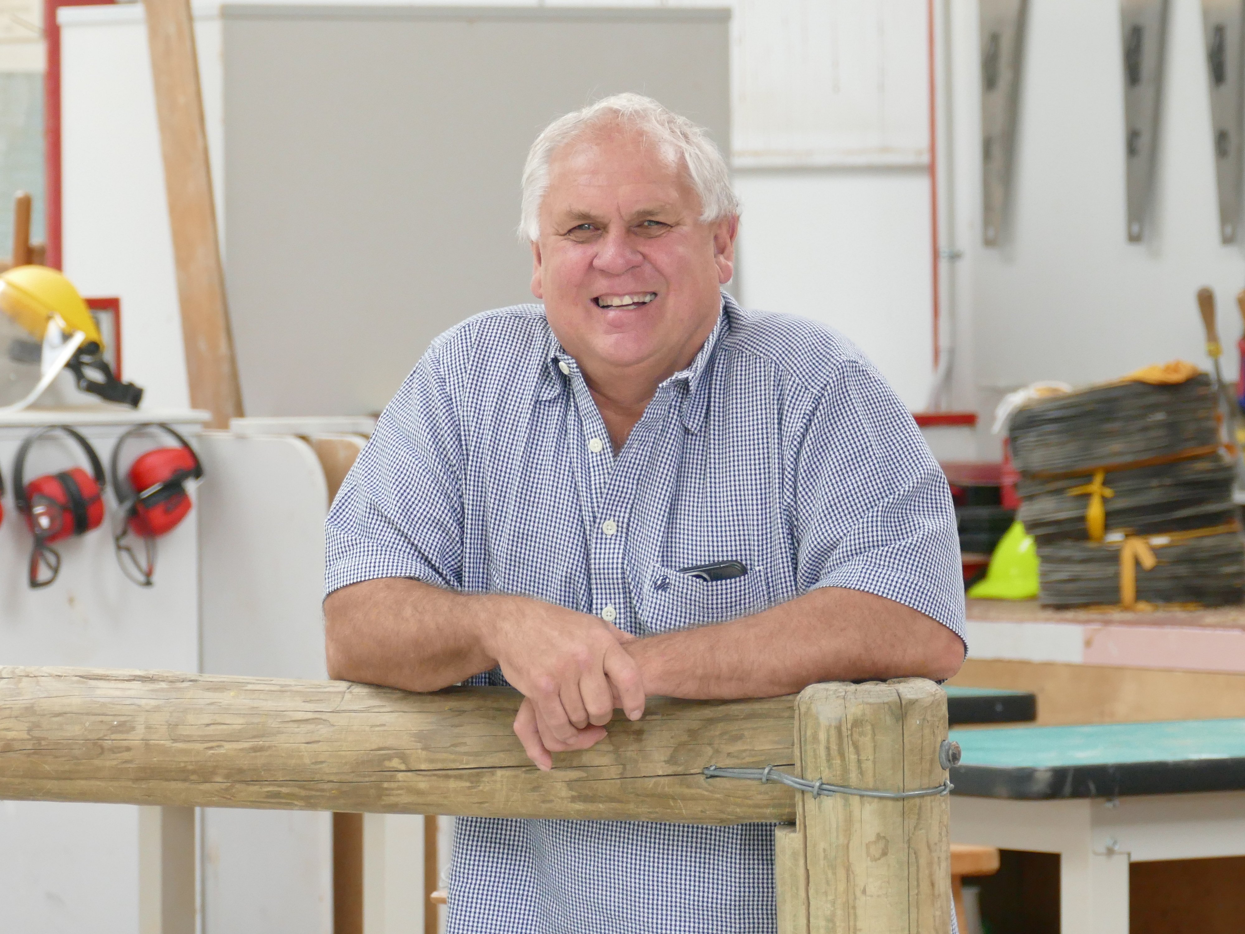 Clutha mayoral candidate Ken Payne takes a break in his Telford workshop during his lunch break...