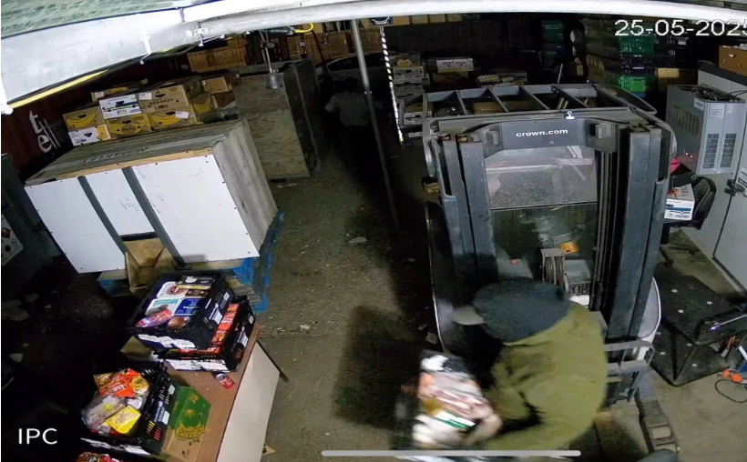 Two individuals dressed in balaclavas and gloves broke the locks of Hoon Hay Foodbank's walk-in...
