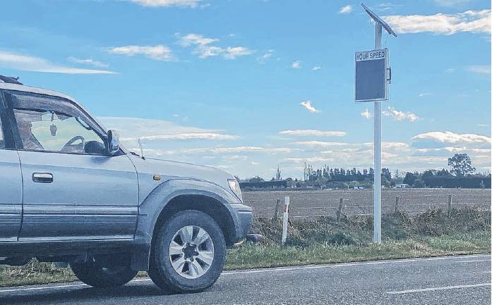 A variable message sign on Seafield Rd has been incorrectly telling drivers to slow down. PHOTO:...