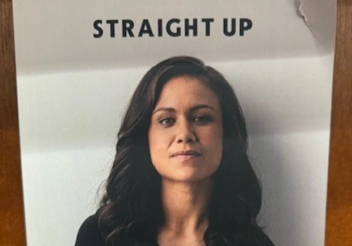 Ruby Tui's book Straight Up was one damaged by the book vandal in Hamilton. Photo: Supplied via RNZ