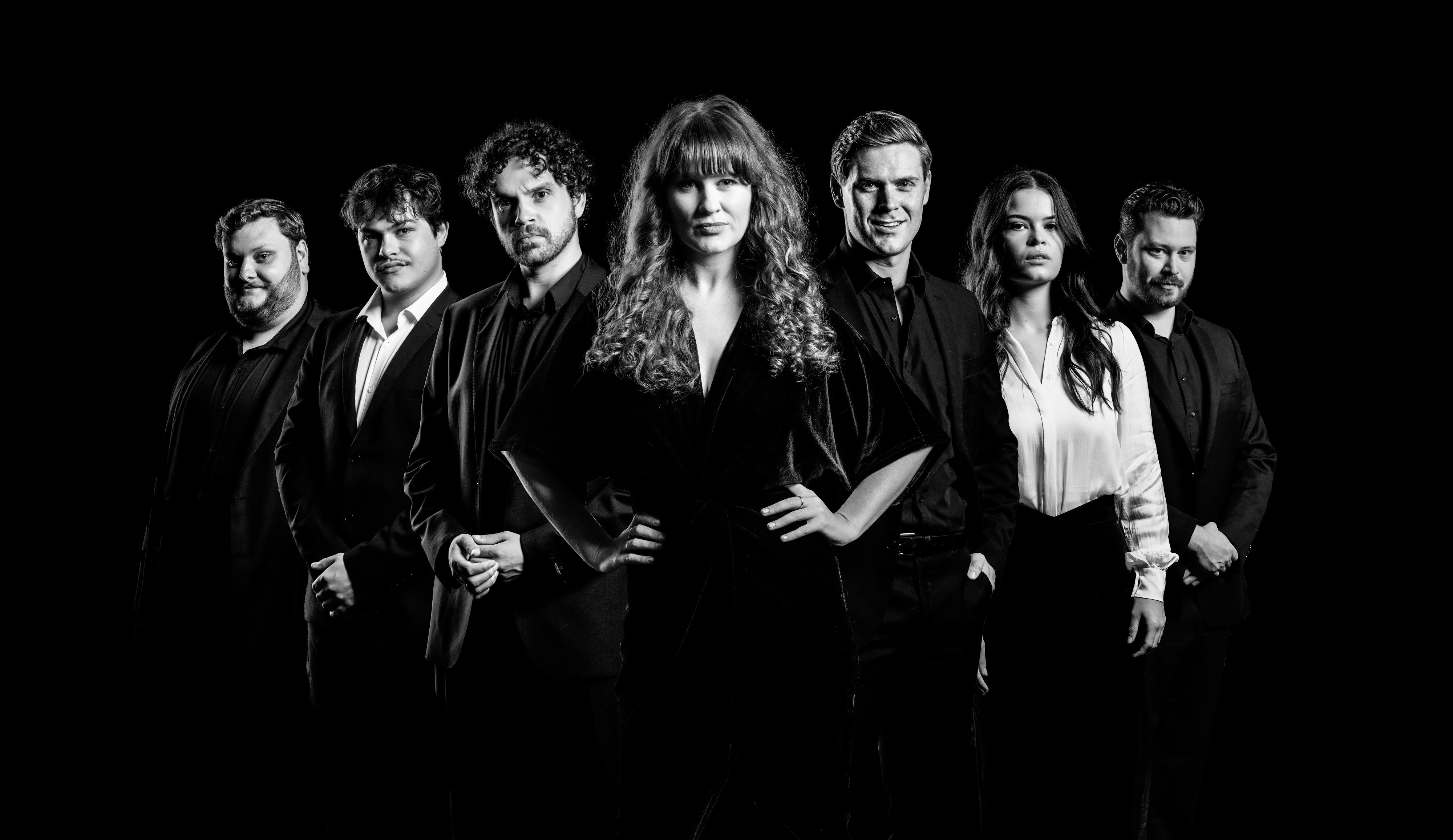 Epic show . . . Leading cast members in Musical Theatre Dunedin’s production of Chess the Musical...