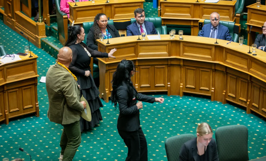 From left: Te Pāti Māori co-leaders Debbie Ngarewa-Packer and Rāwiri Waititi joined Waikato MP...