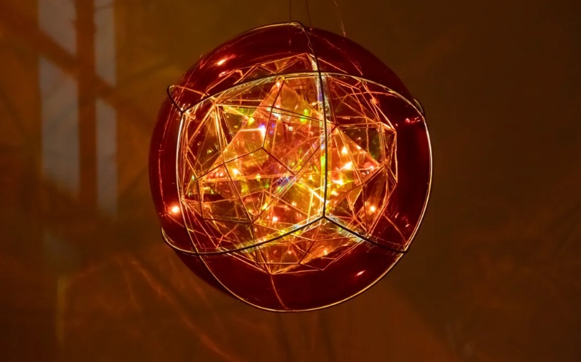 Olafur Eliasson, Firefly biosphere (falling magma star), 2023; Installation view: Olafur Eliasson...