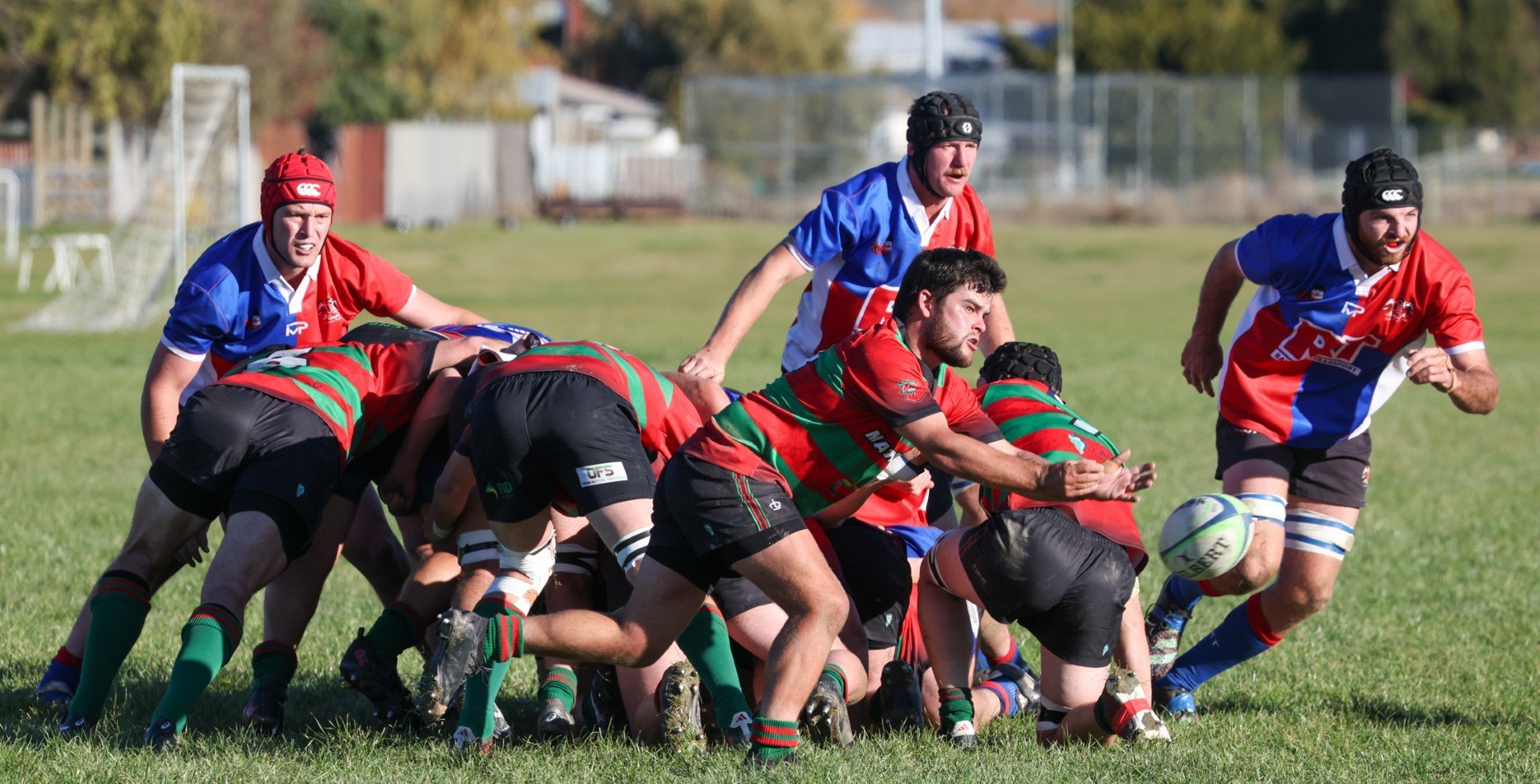 Matakanui halfback Jacob Beal-Harris clears from a scrum during the Central Otago club game...