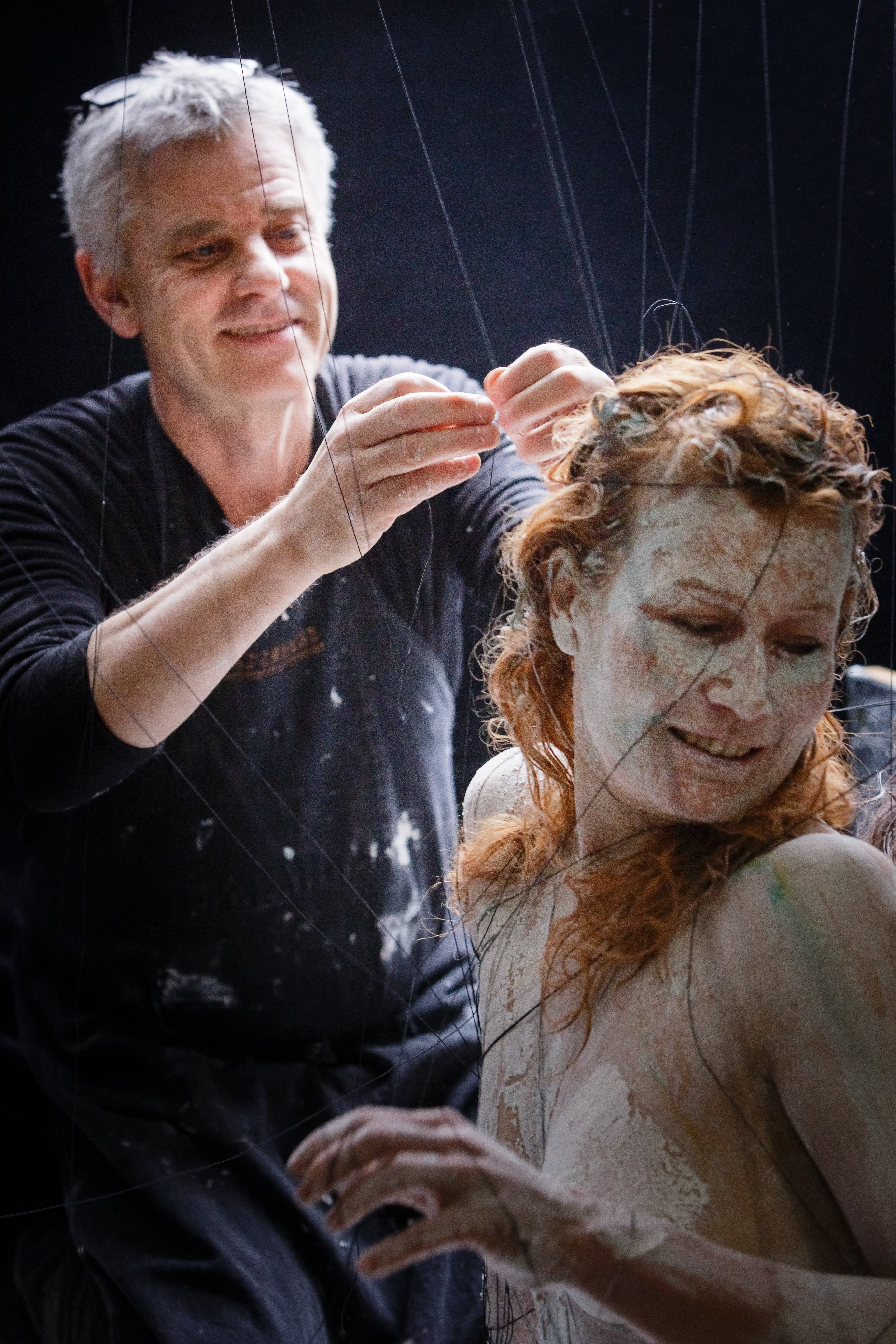 Vincent Ward painting a model for his coming photography exhibition. PHOTO: ADRIAN MALLOCH