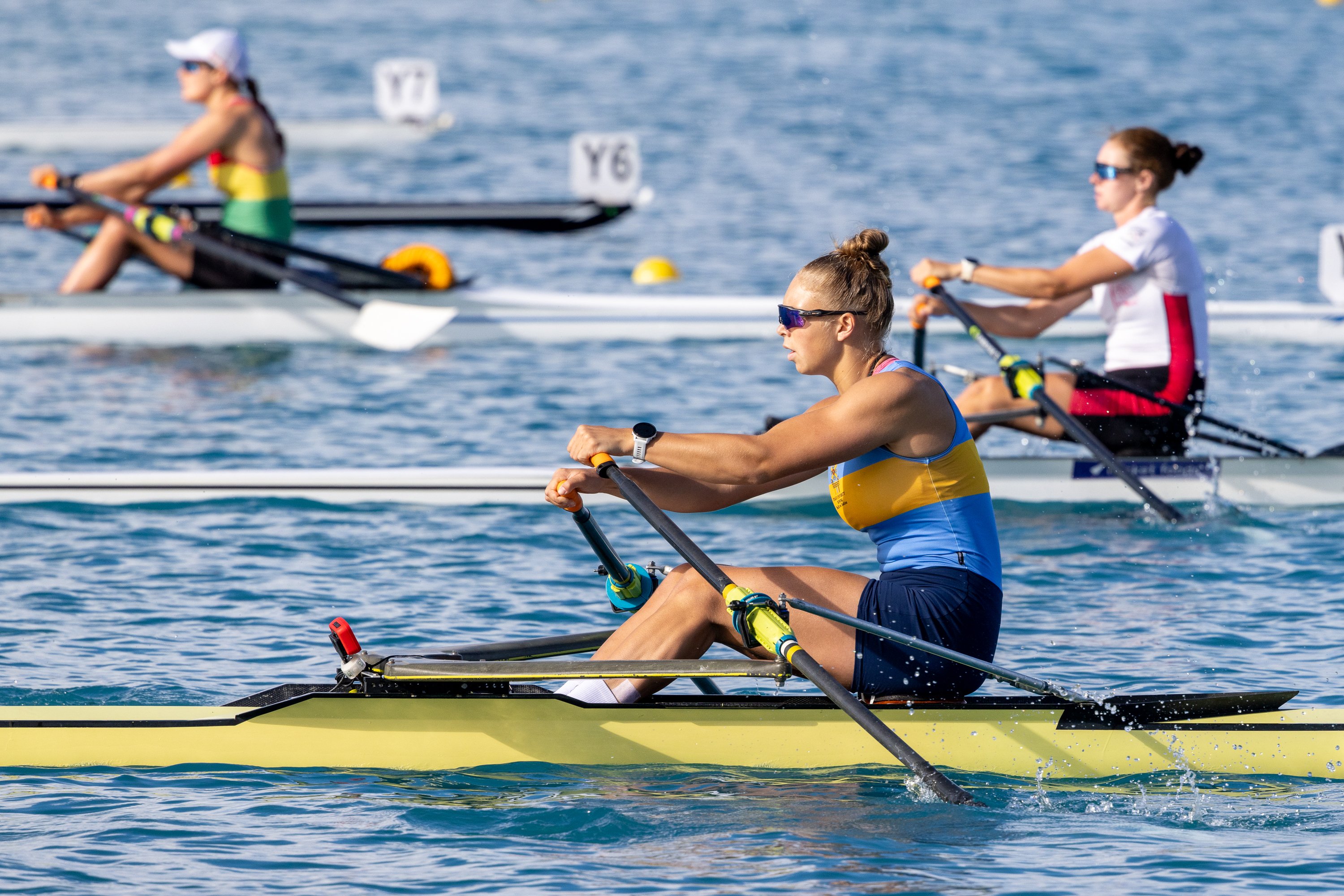 Hannah Matehaere in action for Otago University at the New Zealand Rowing Championships earlier...