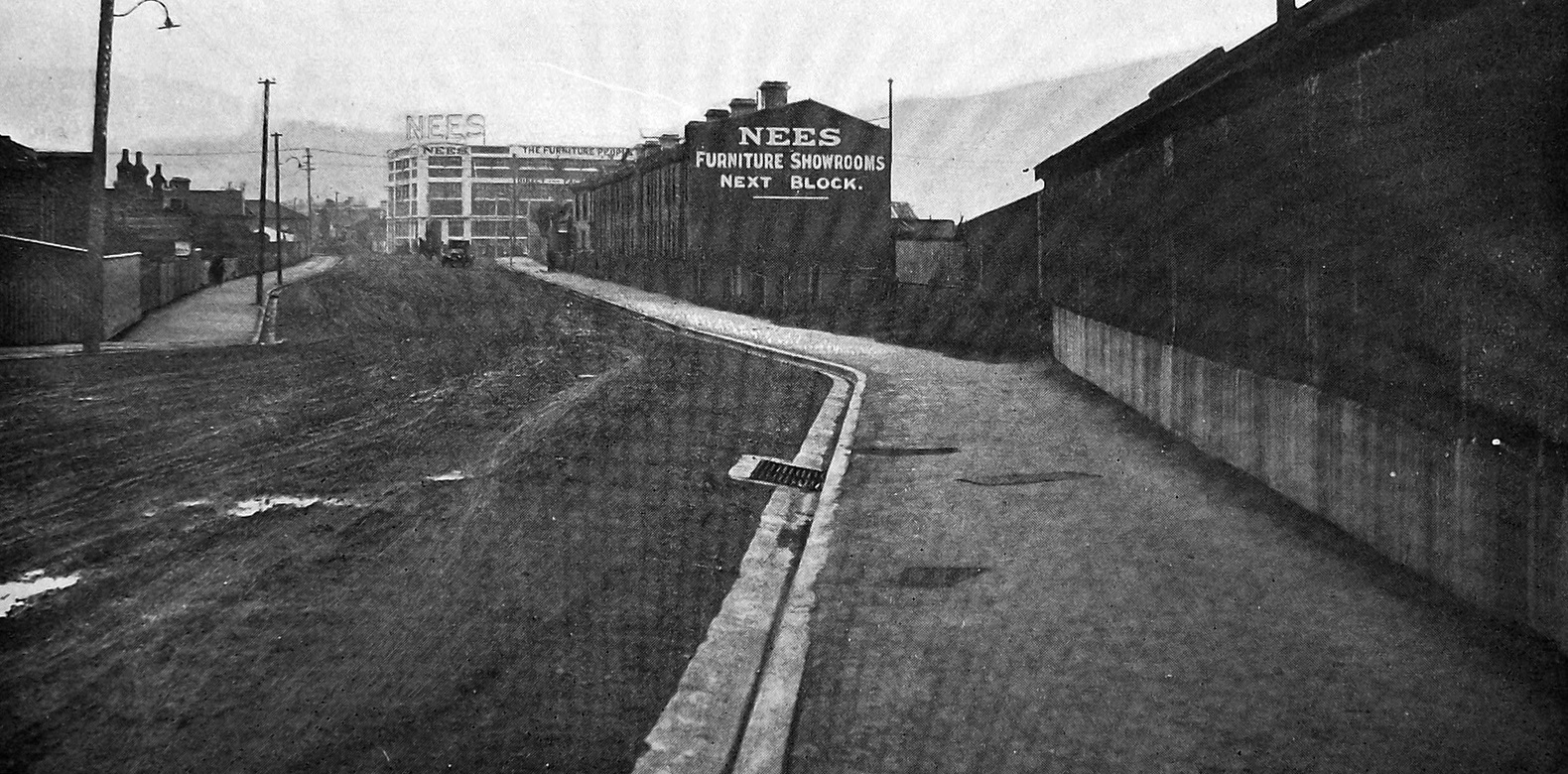 A view along the intended route of the new highway to Logan Park (later named Anzac Ave), to...