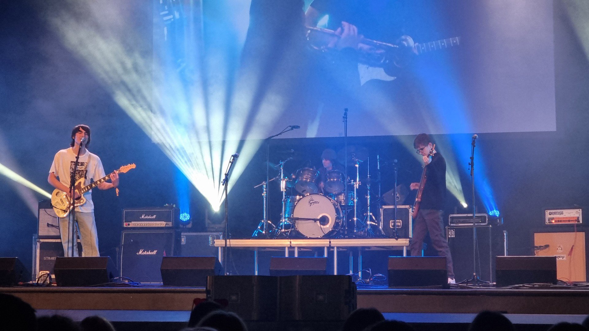 Deaf Raccoon band members (from left) Leo Hill, Jamie Bradfield and Christopher Body perform...