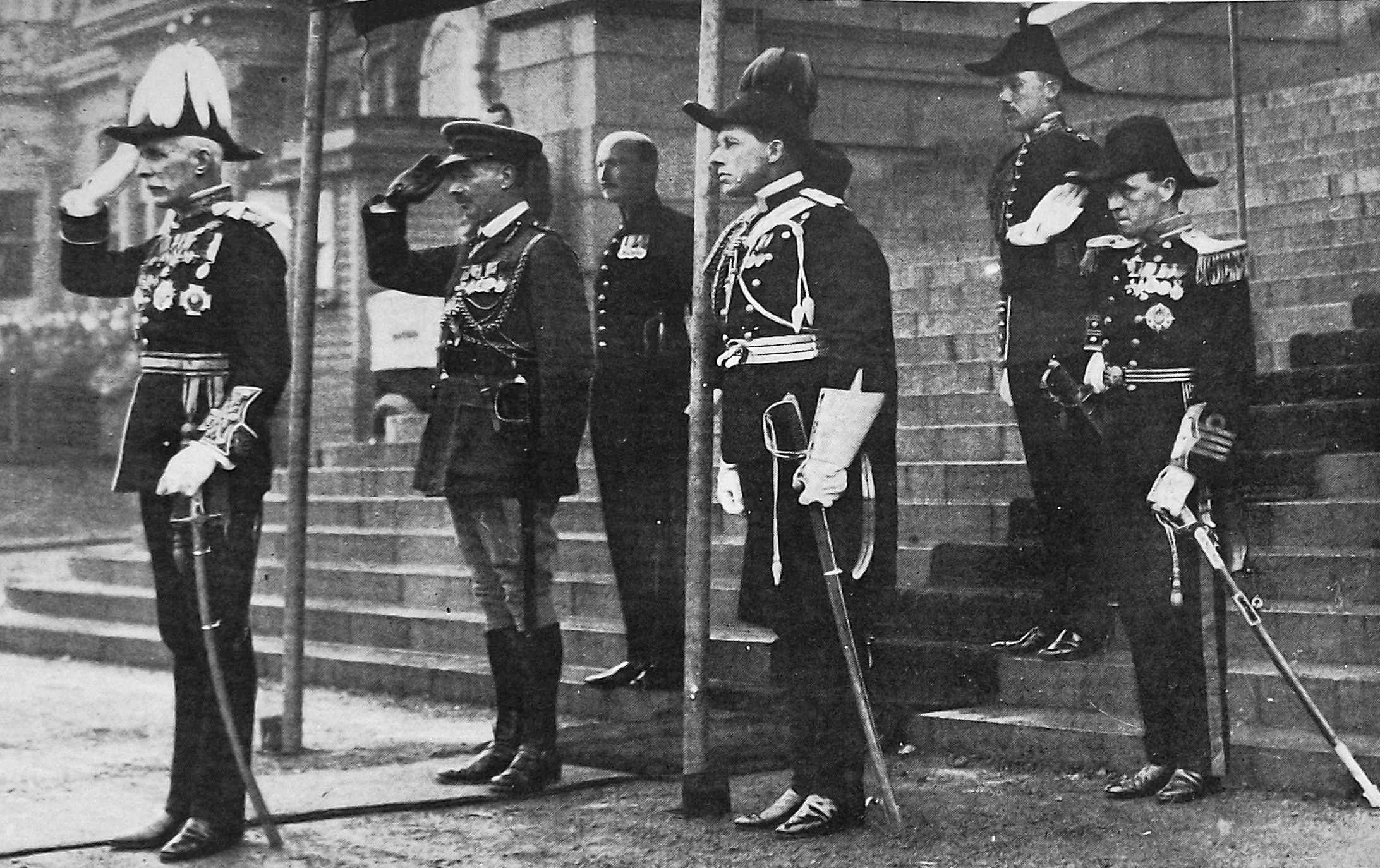 Governor-General Sir Charles Fergusson takes the salute at the opening of Parliament. — Otago...
