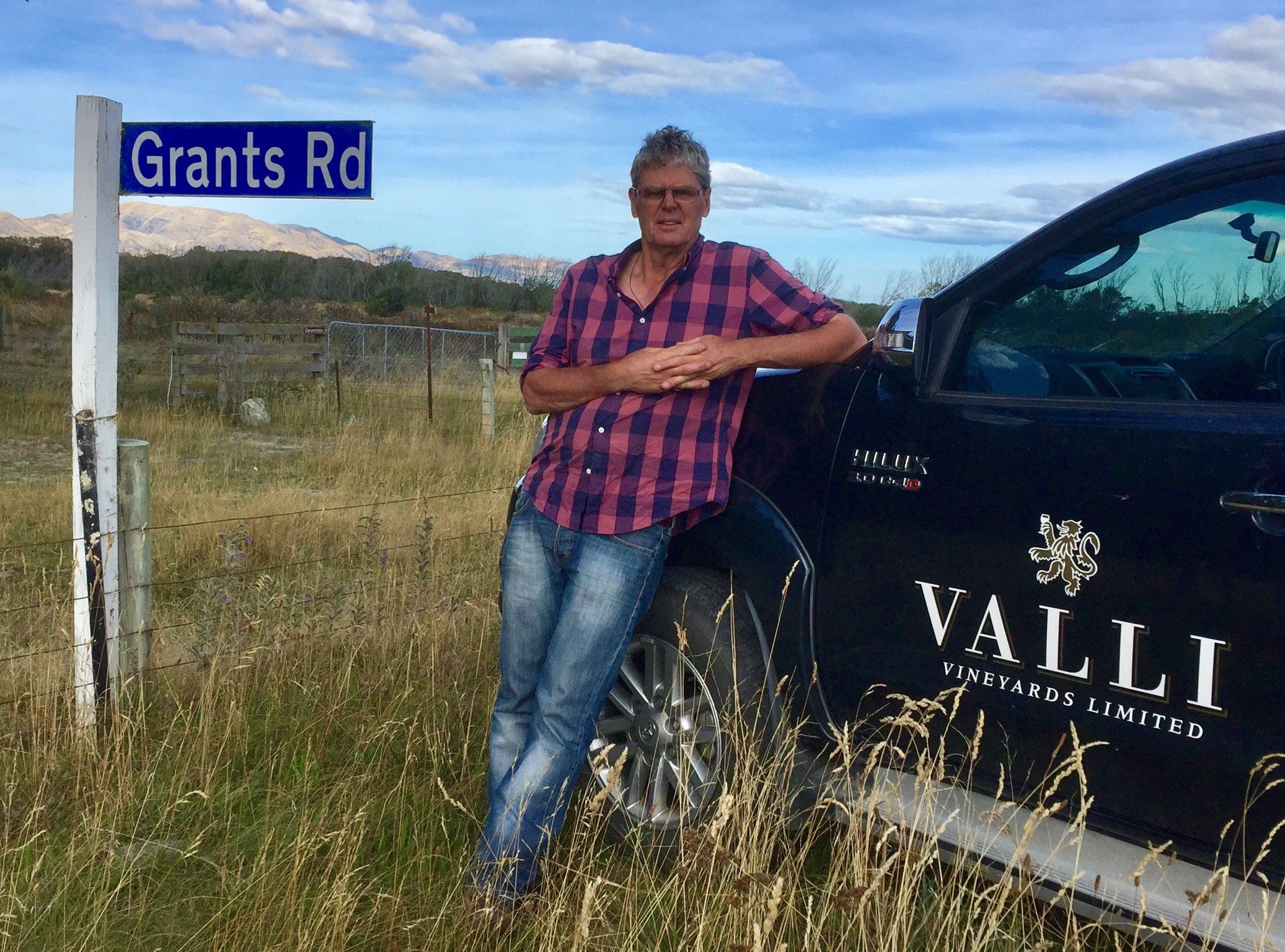 Waitaki Valley winegrower Grant Taylor takes a break at the Grants Road Vineyard area in Otiake....