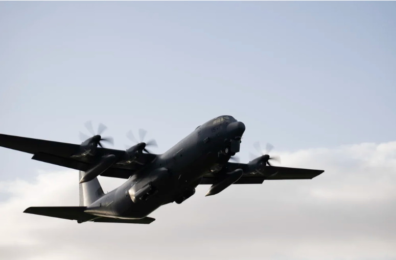 RNZAF C-130J Hercules Aircraft departs RNZAF Auckland Base for the Middle East. Photo: NZDF...