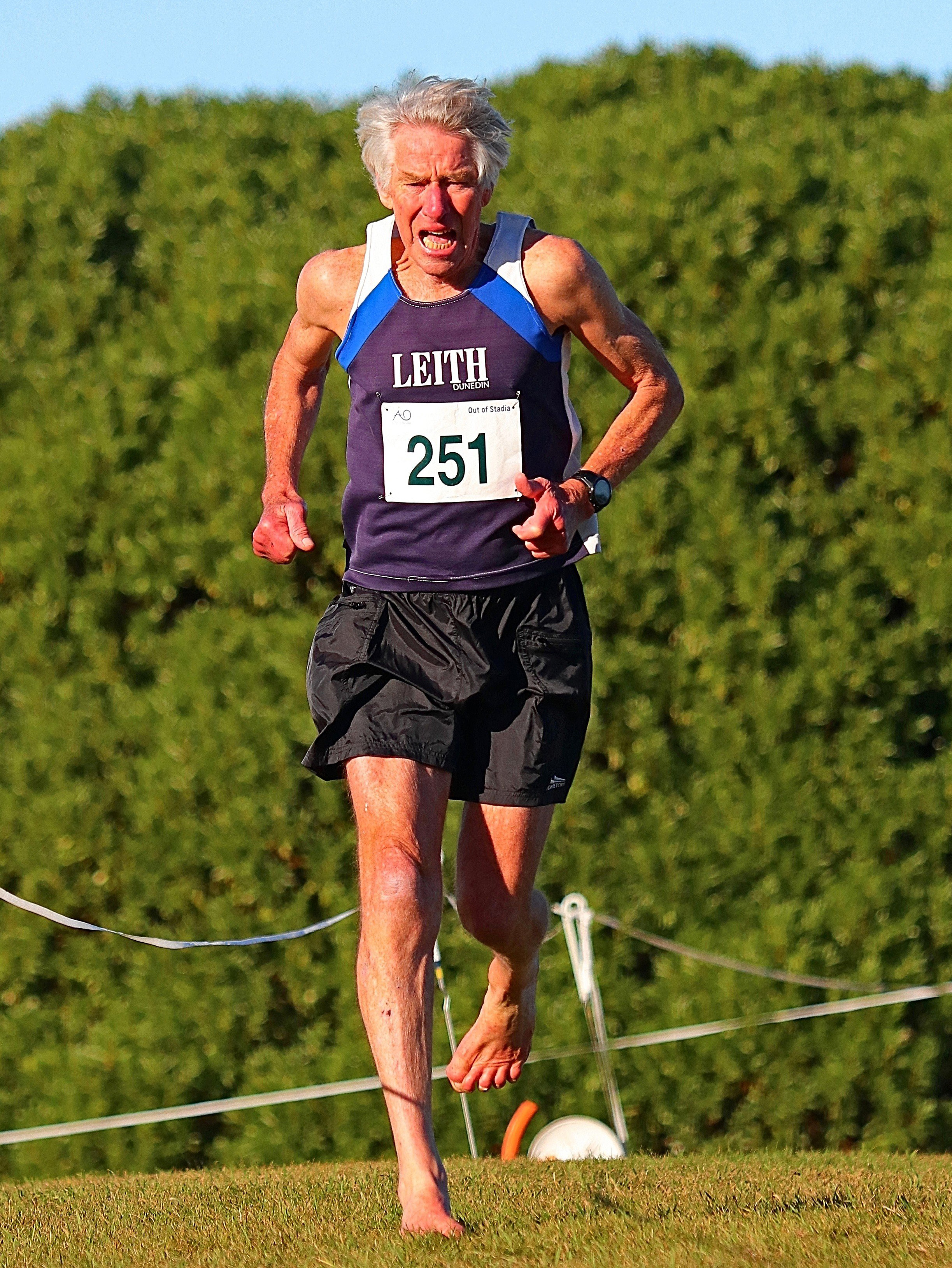 Leith Harriers president, 67-year-old Chris Sole, on his way to winning the 5km handicap Barnes...