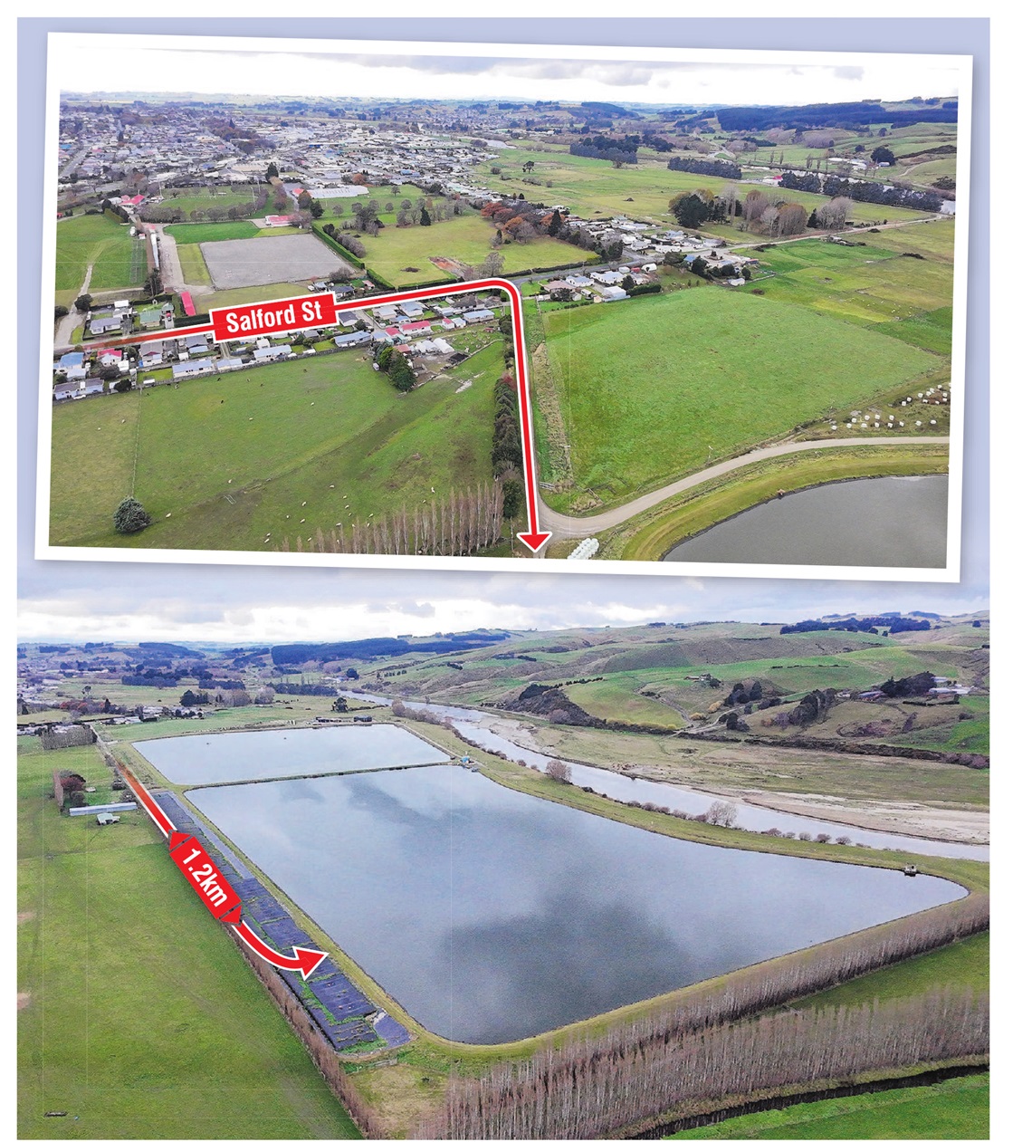 The approximate route from Gore toddler Lachlan Jones’ home to where his body was found in an...