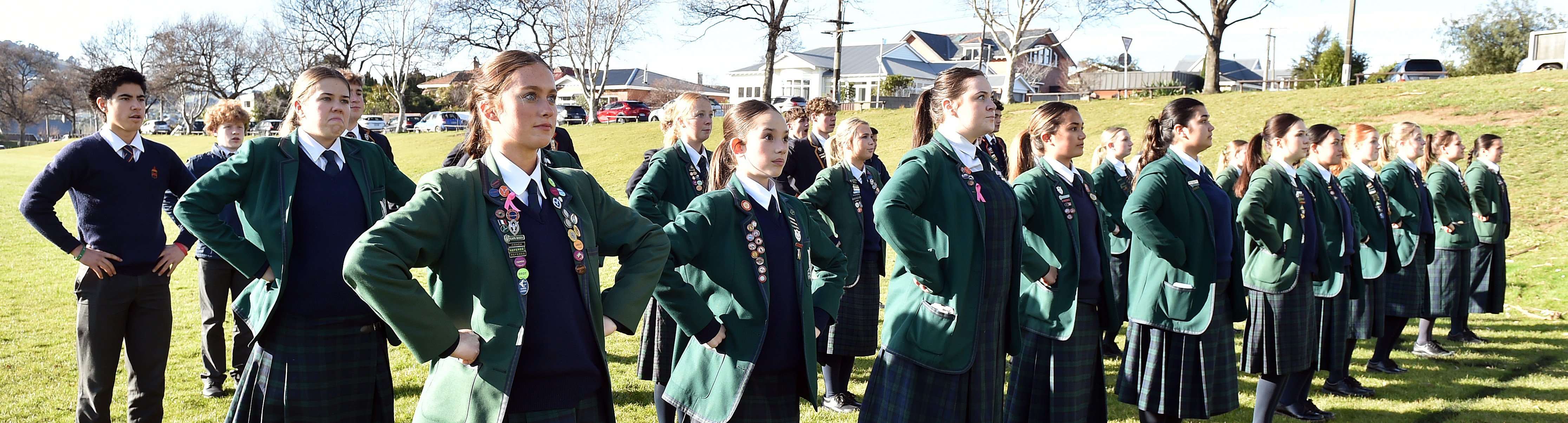 The John McGlashan and Columba Colleges’ kapa haka group Te Tira Haere o te Hahi. PHOTO: GREGOR...