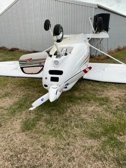 A New Zealand Airline Academy plane that was destroyed at the Oamaru Airport after a severe...