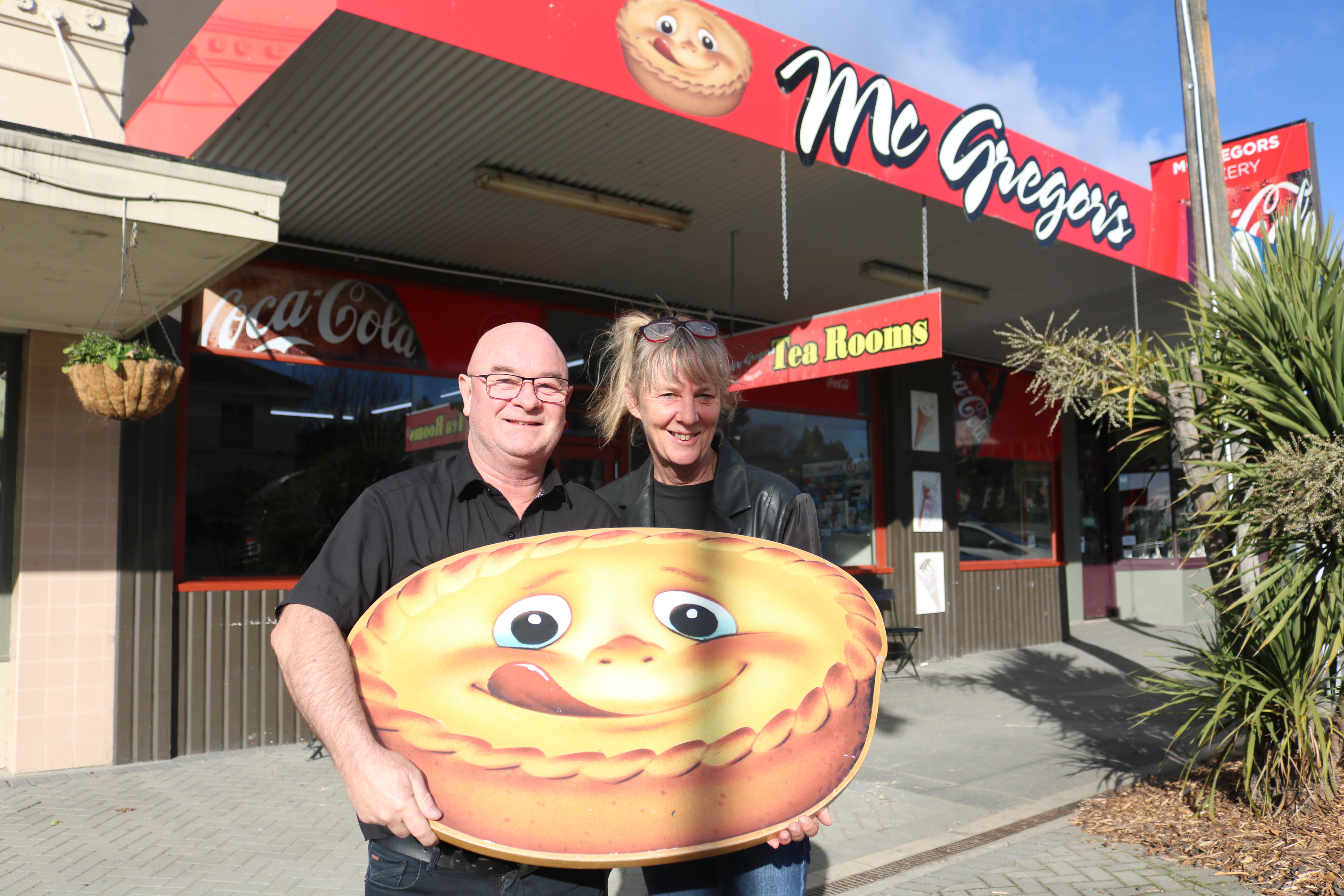 McGregors Bakery & Tearooms owners Bernie and Rilla Sugrue have put the business up for sale....