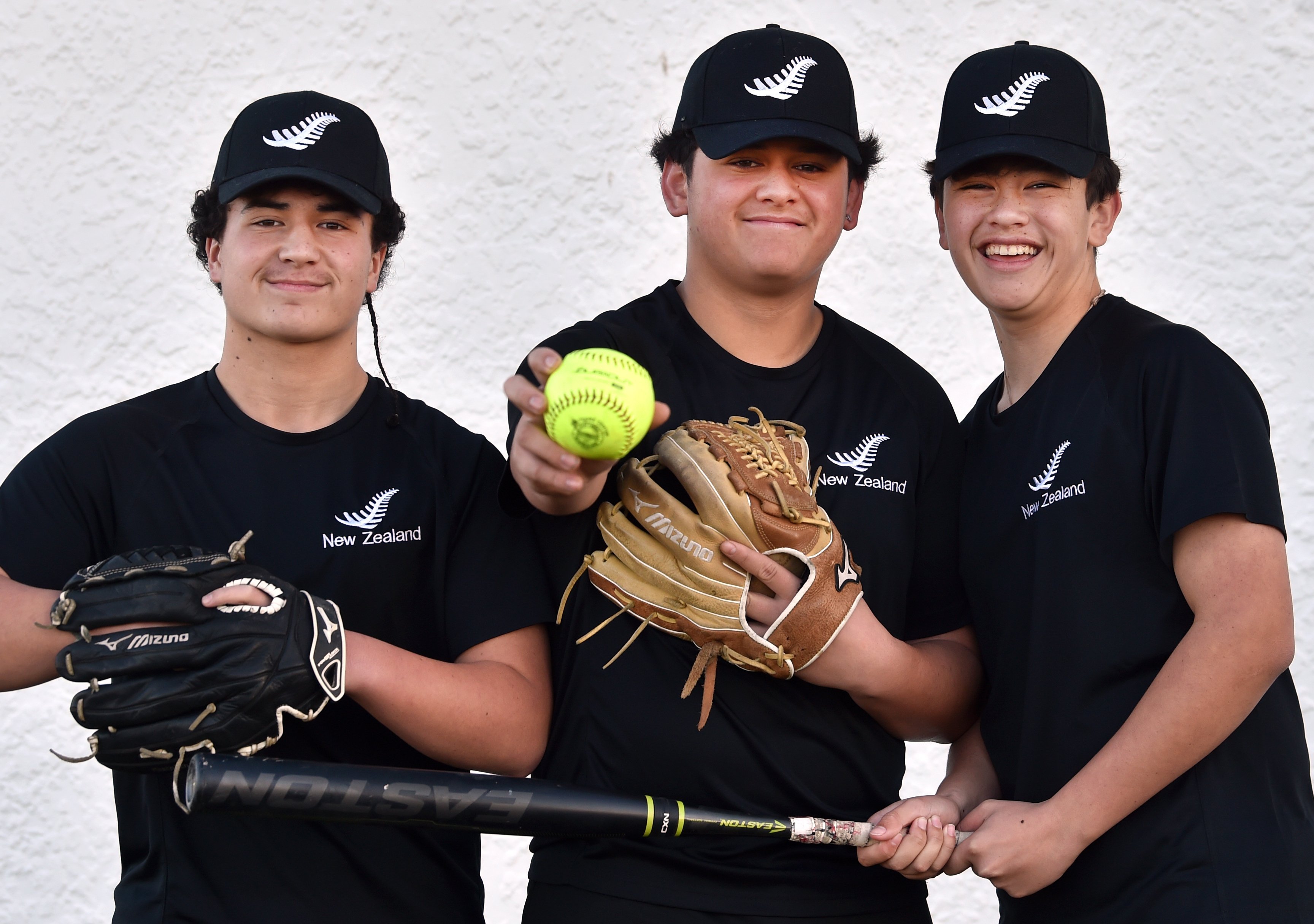 Rising Otago softballers (from left) Ropata Campbell, Crew Wilson and Taki Adlam are part of the...