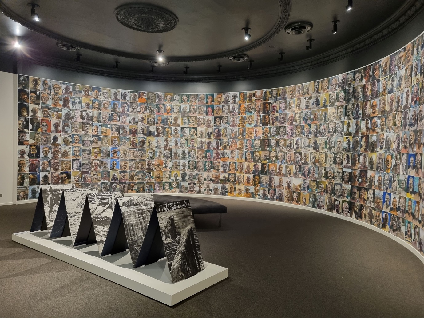 "Flux" featuring Portraits of Geoff Dixon (2021–2025), acrylic on paper [installation view], by...