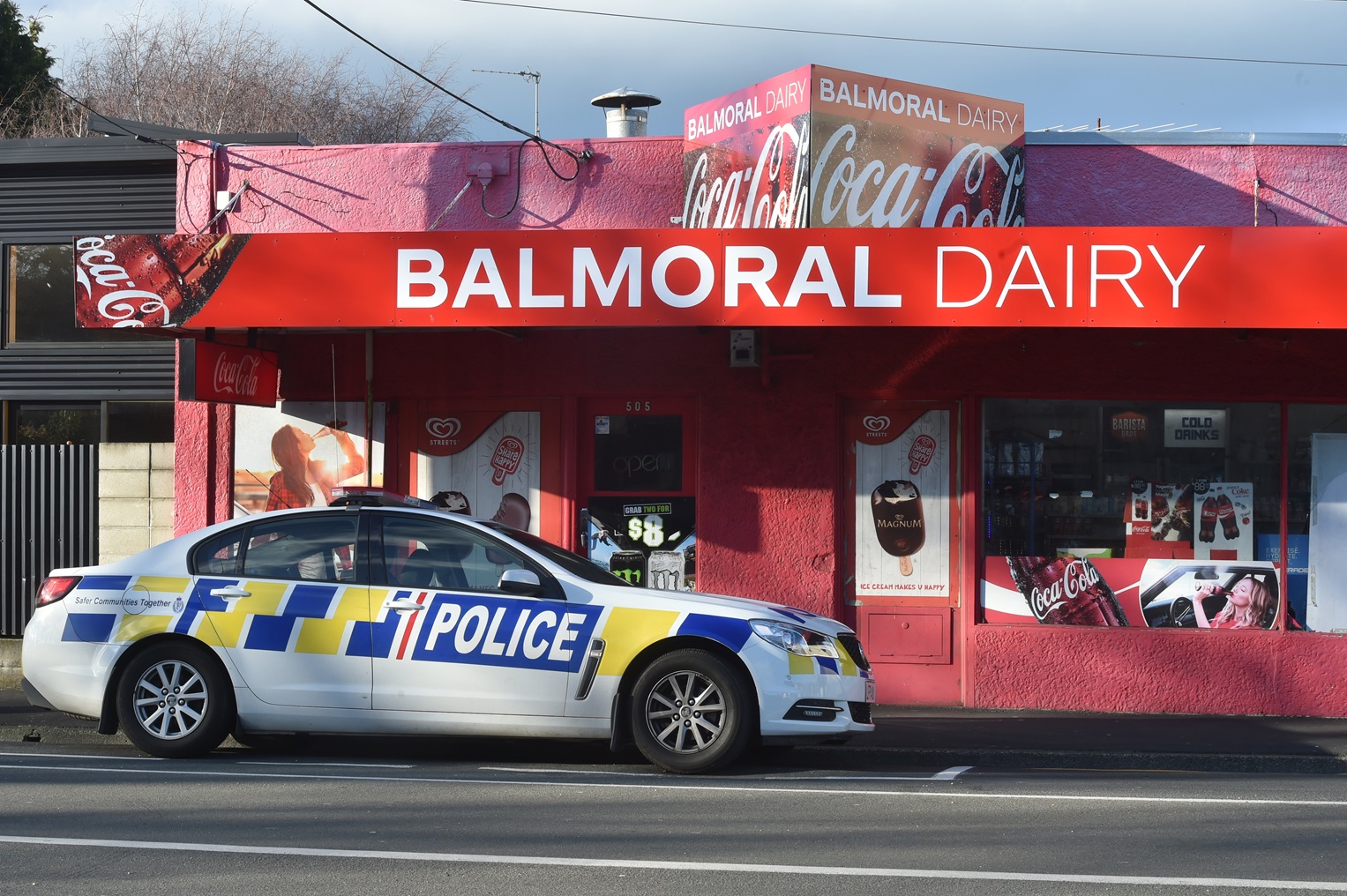 Police attend the scene of the burglary. Photo: Gregor Richardson