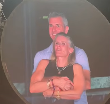 The pair were captured embracing at the Coldplay concert. Image: YouTube