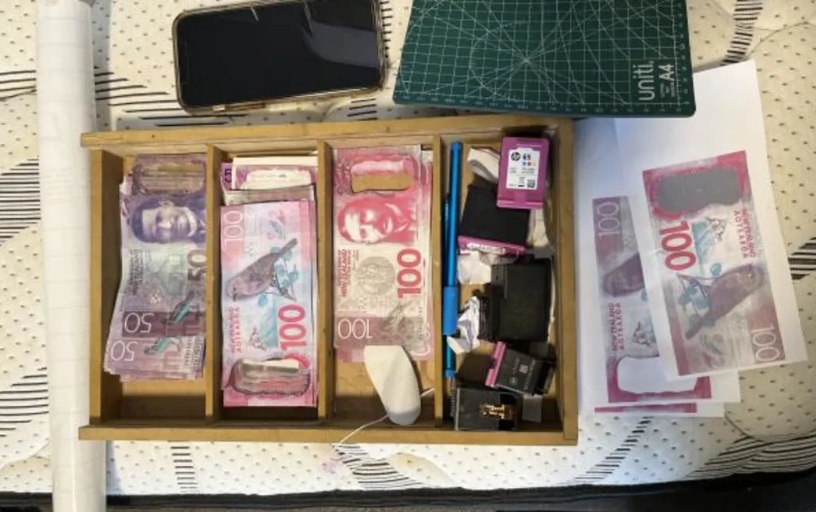The counterfeit cash found by police. Photo: NZ Police