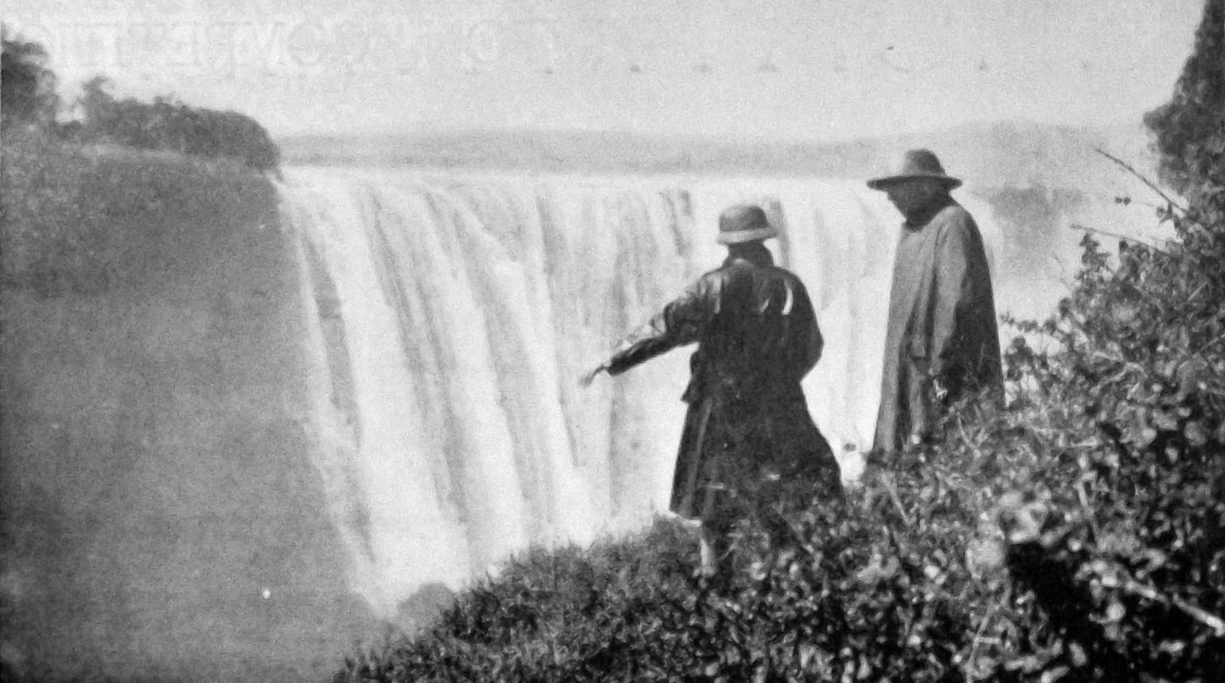Edward, Prince of Wales (right) at the Victoria Falls on the Zambezi River with Sir Herbert...