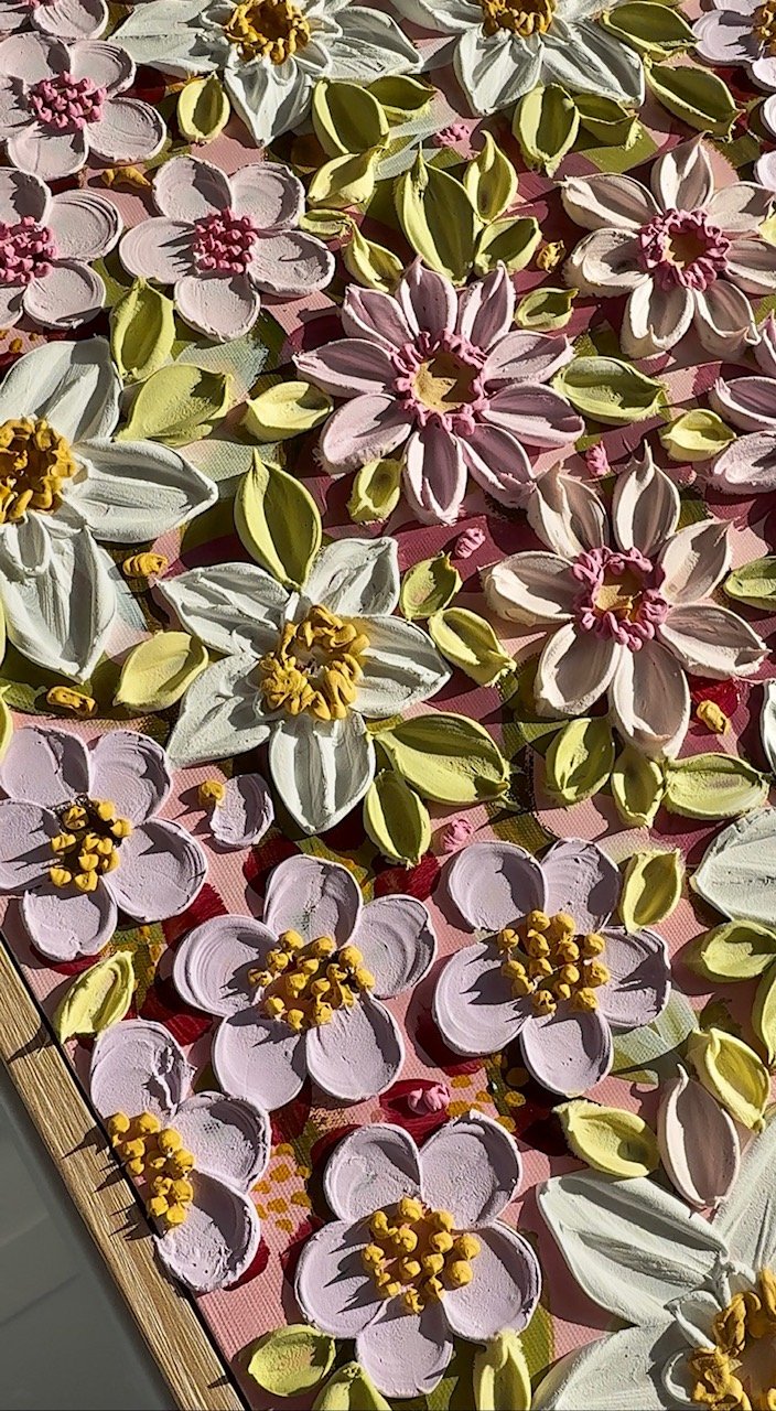 An example of the "textured art" Kom Haryani will be teaching how to make in her workshop as part...