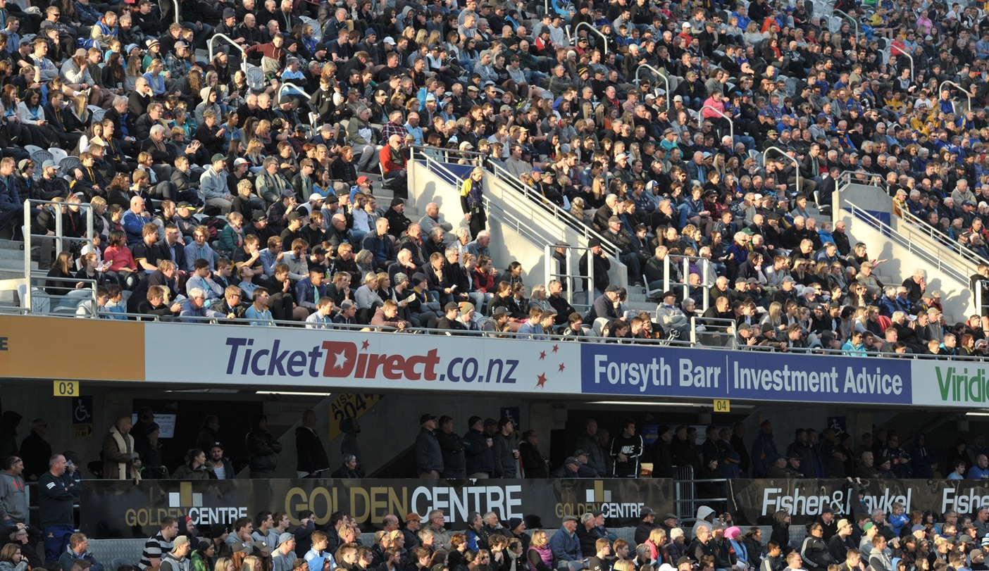 A big game at Forsyth Barr Stadium. Photo: Gregor Richardson