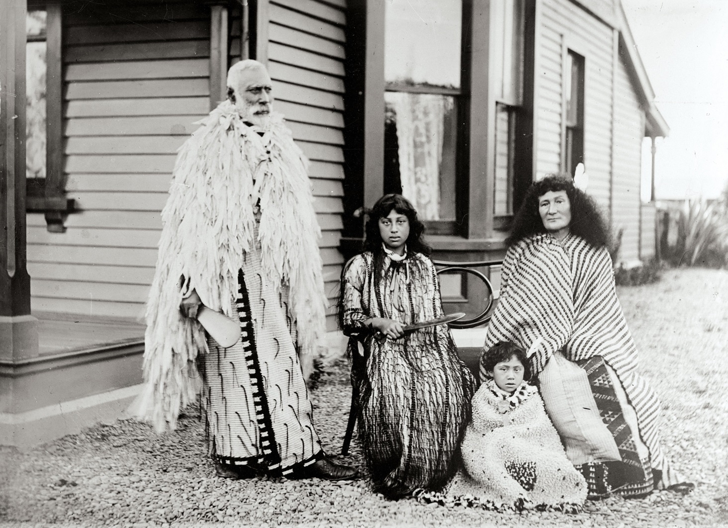 H.K. Taiaroa with his wife Tini Kerei Taiaroa and their grandchildren Tini Taiaroa Ellison and...
