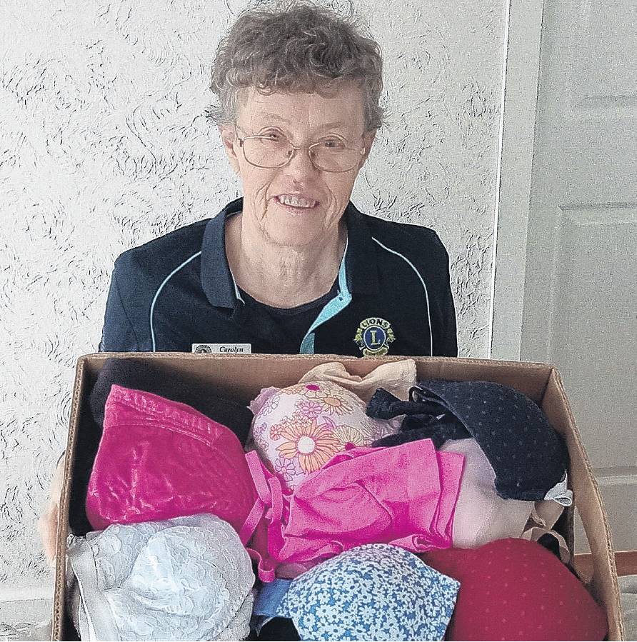 Carolyn Burr of Rangiora, with some of the contributions to Project Uplift from the Waimakariri...