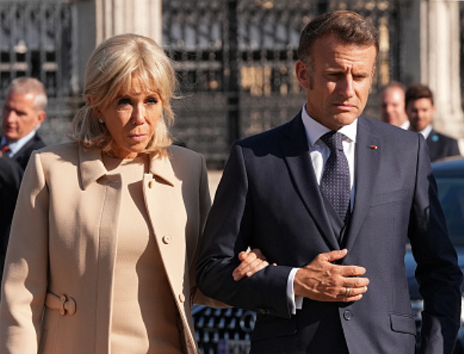 French President Emmanuel Macron and wife Brigitte. Photo: Getty Images