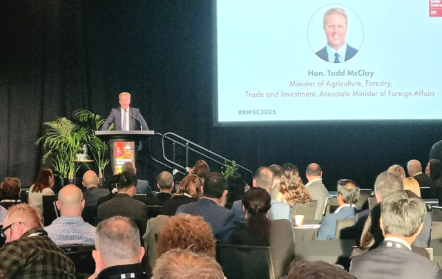Agriculture Minister Todd McClay speaking at the Red Meat Sector Conference in Christchurch on...