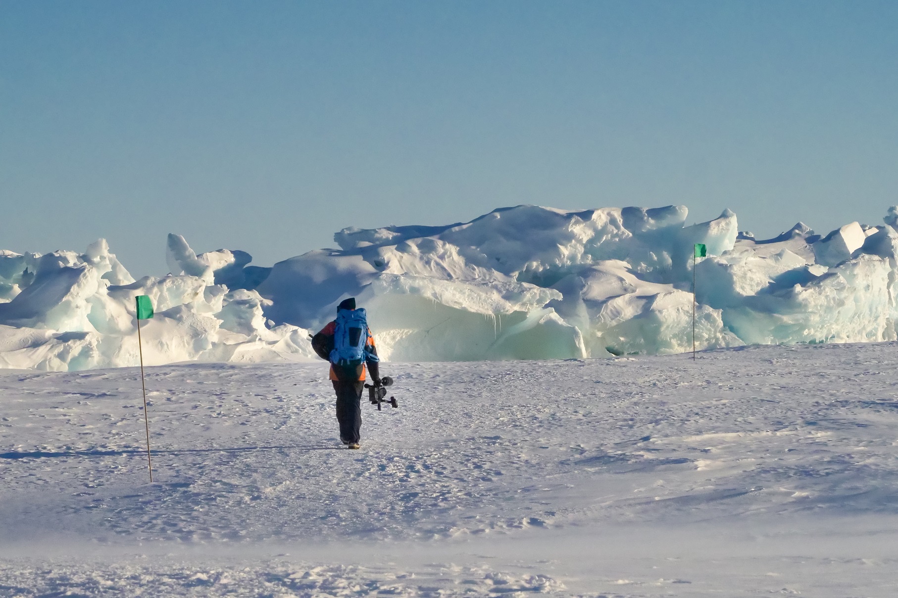 Filming Mighty Indeed in Antarctica. Photo: Vanessa Wells