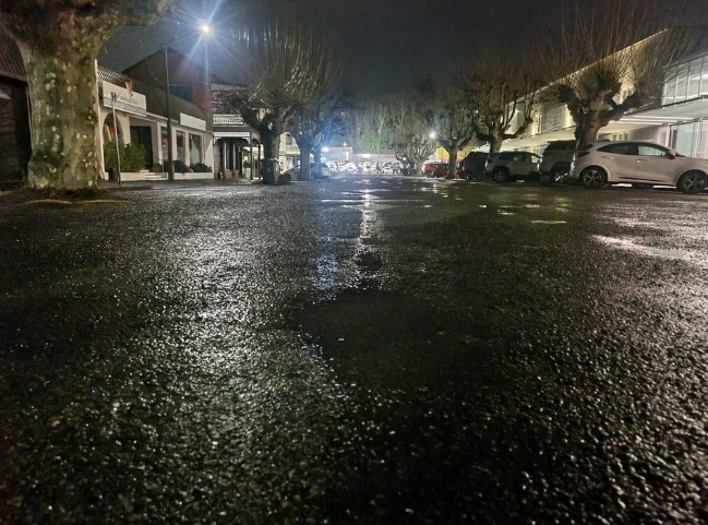 A wet scene from Nelson a short time ago. Photo: RNZ / Tess Brunton 