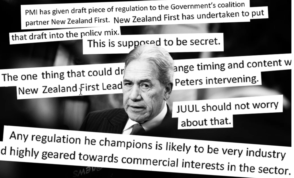 A nicotine lobbyist described NZ First leader Winston Peters as "positively disposed" to the...