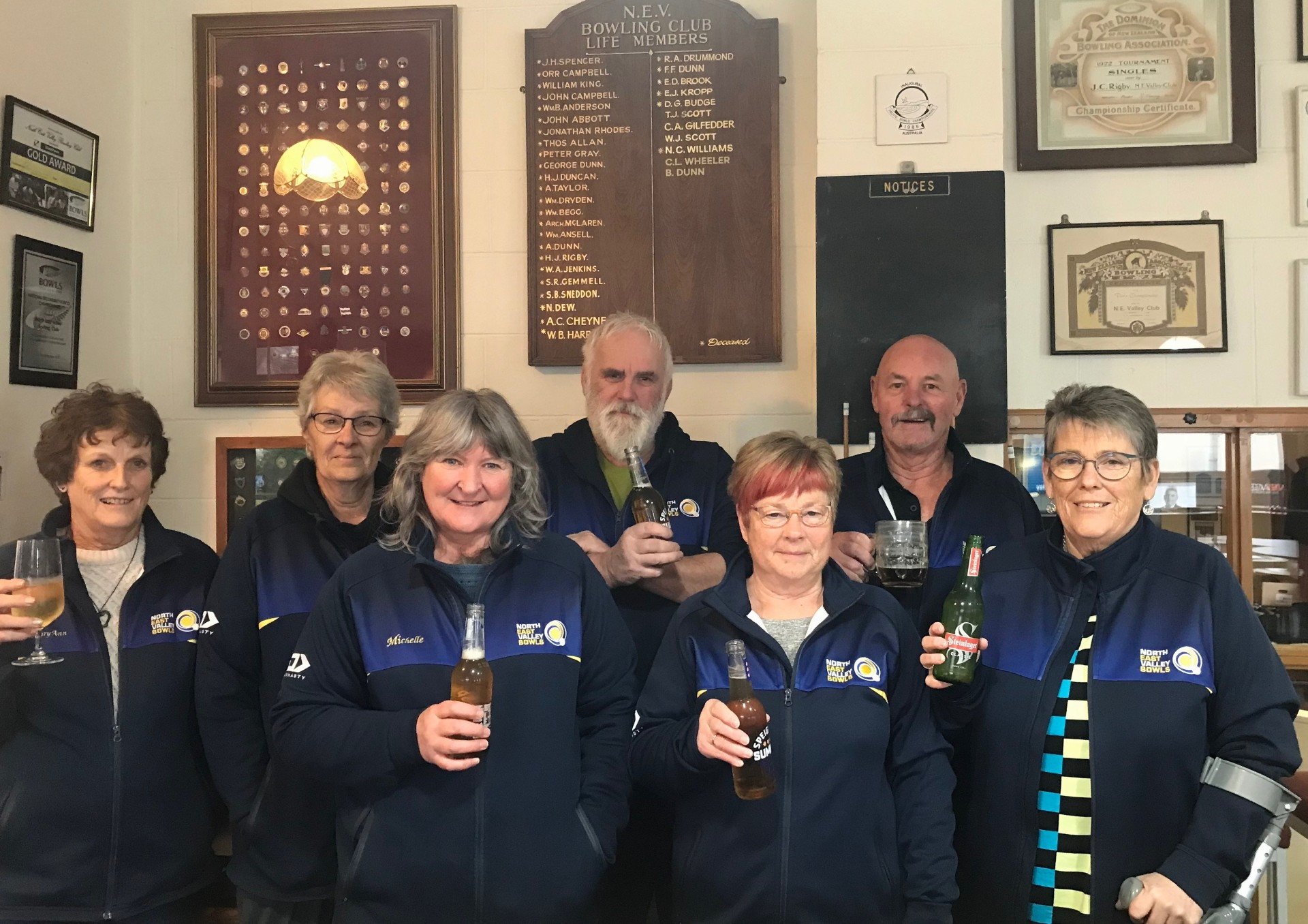 North East Valley Bowling Club members, (from left) Mary-Ann Harrington, Joann Marshall,...