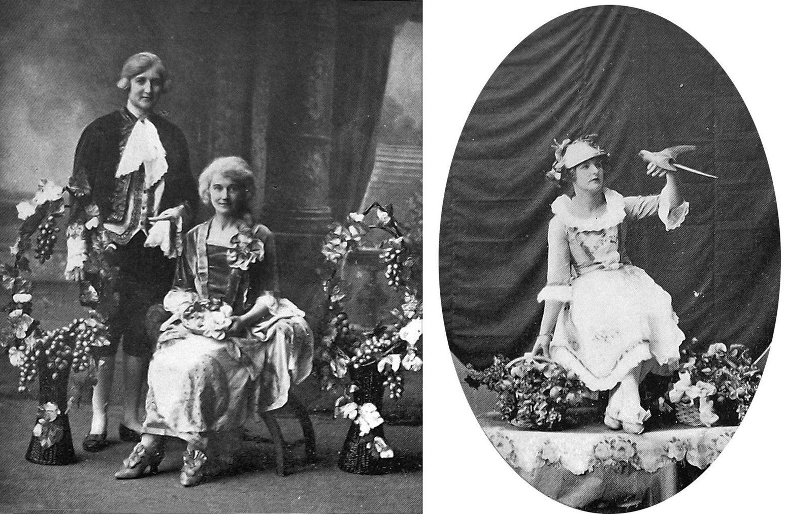Tableaux of china figurines arranged by Mrs W.A. Moore staged to raise funds for the women's...